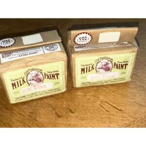 2 PACKS NEW OLD STOCK THE GENUINE OLD FASHIONED MILK PAINT LIGHT CREAM 6oz/PINT